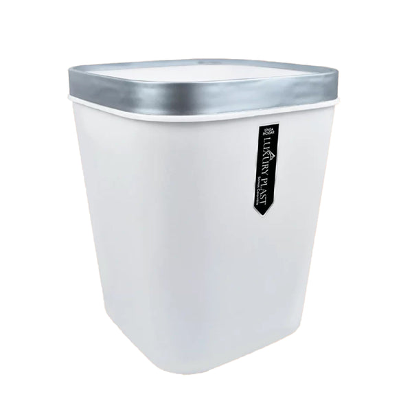 Papelera Pisa 15L Blanca Gris Luxury Plast