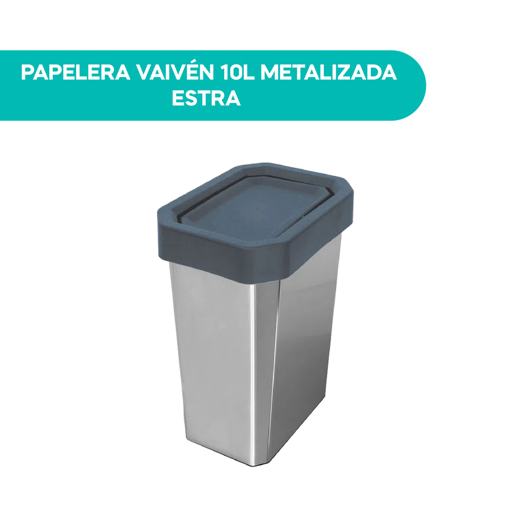 Papelera Vaivén 10L Metalizada Estra