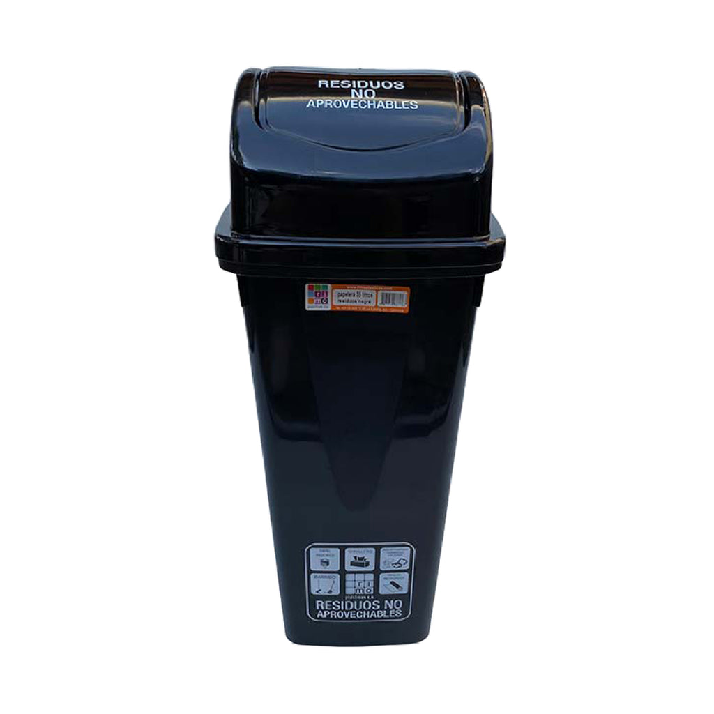 Papelera Vaivén 35L Negra Rimo