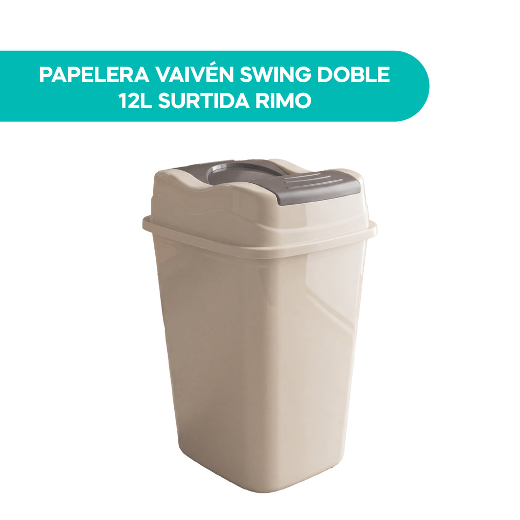 Papelera Vaivén Swing Doble 12L Surtida Rimo
