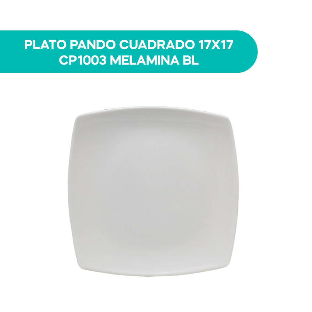 Plato Pando Cuadrado 17X17 CP1003 Melamina BL