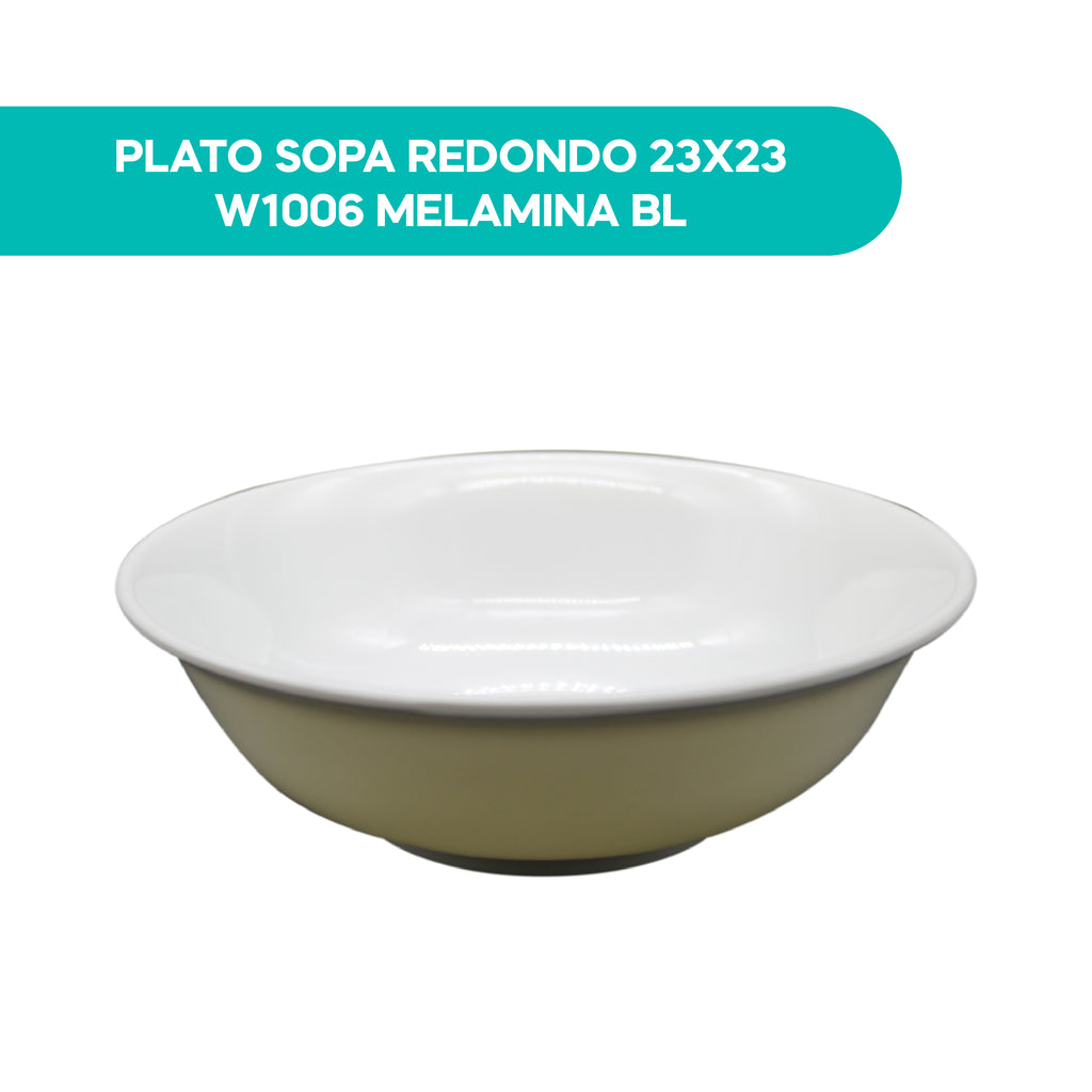 Plato Sopa Redondo 23X23 W1006 Melamina BL