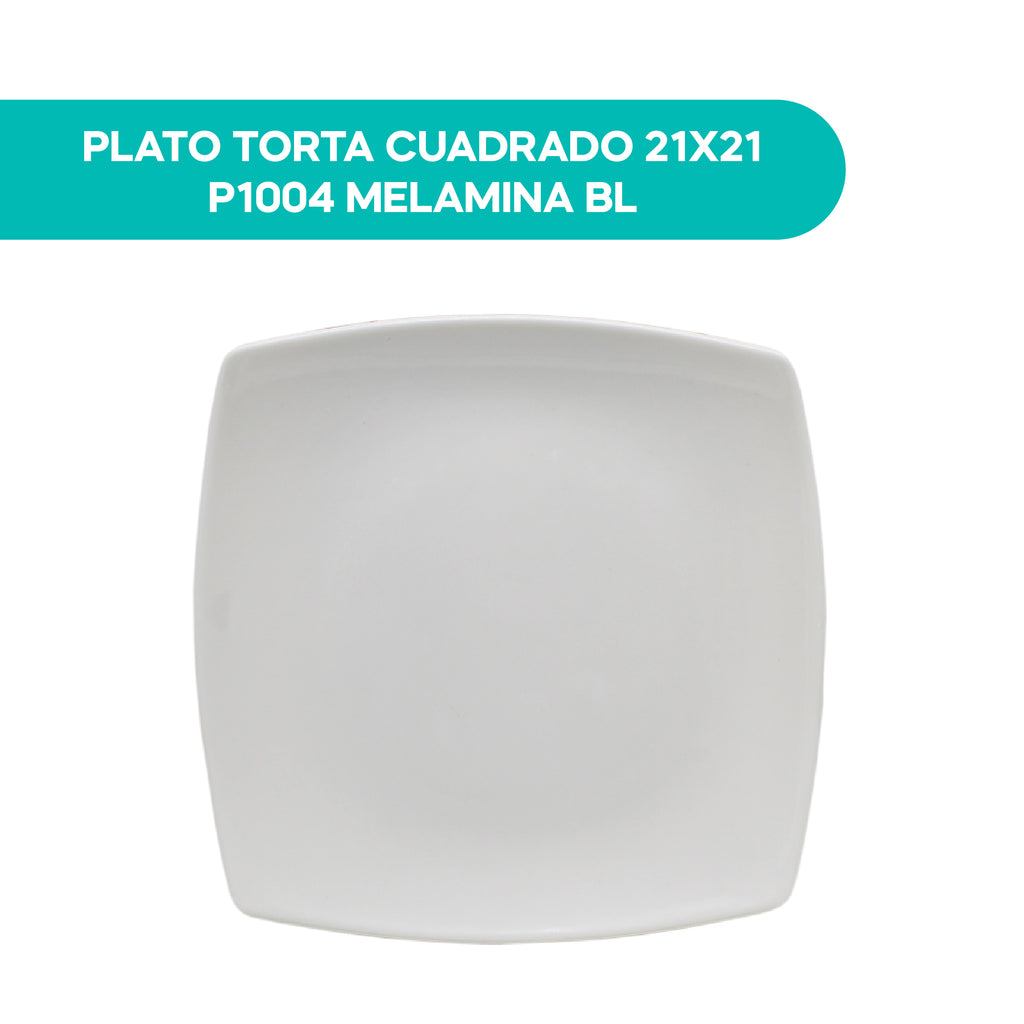 Plato Torta Cuadrado 21X21 P1004 Melamina BL