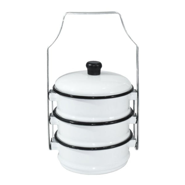Porta Comida X3 Peltre Blanco Cheff