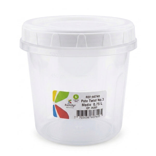 Pote Twist N3 Medio 0,75L Blanco Kendy