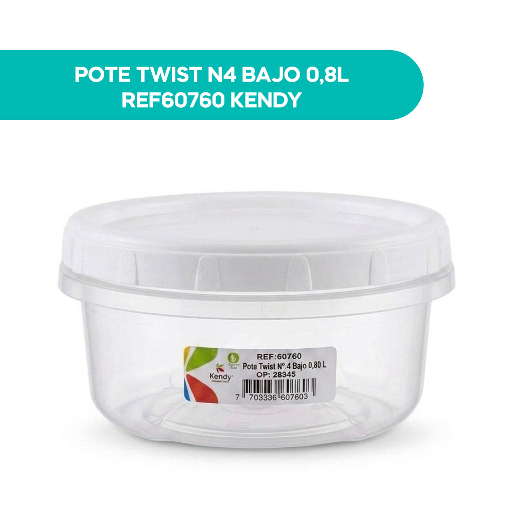 Pote Twist N4 Bajo 0,8L REF60760 Kendy