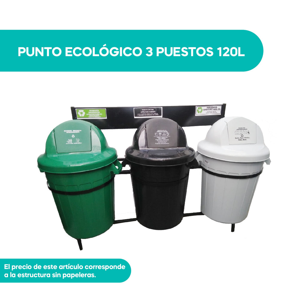 Punto Ecológico 3 Puestos 120L