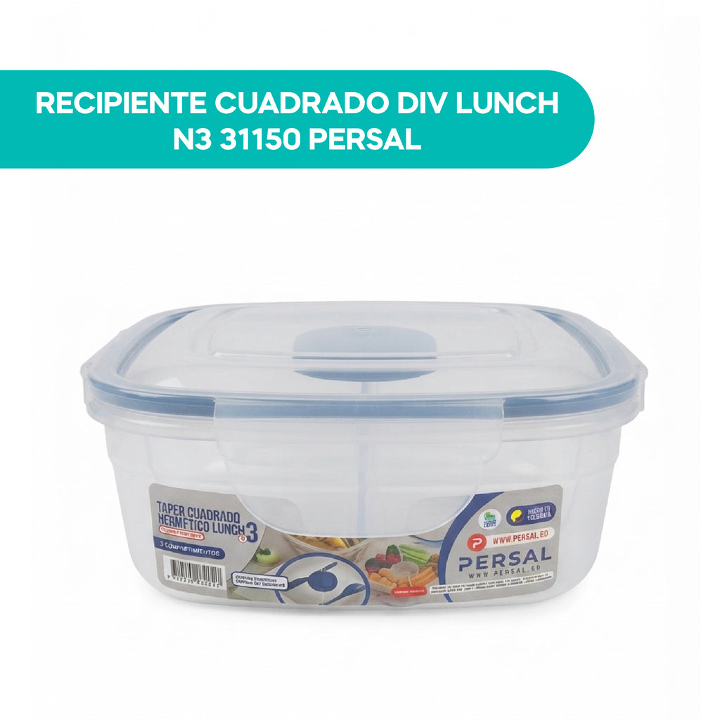 Recipiente Cuadrado DIV Lunch N3 31150 Persal