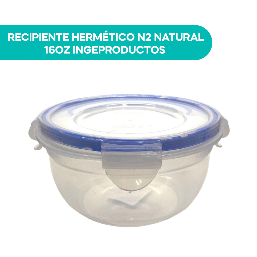 Recipiente Hermético N2 Natural 16oz Ingeproductos