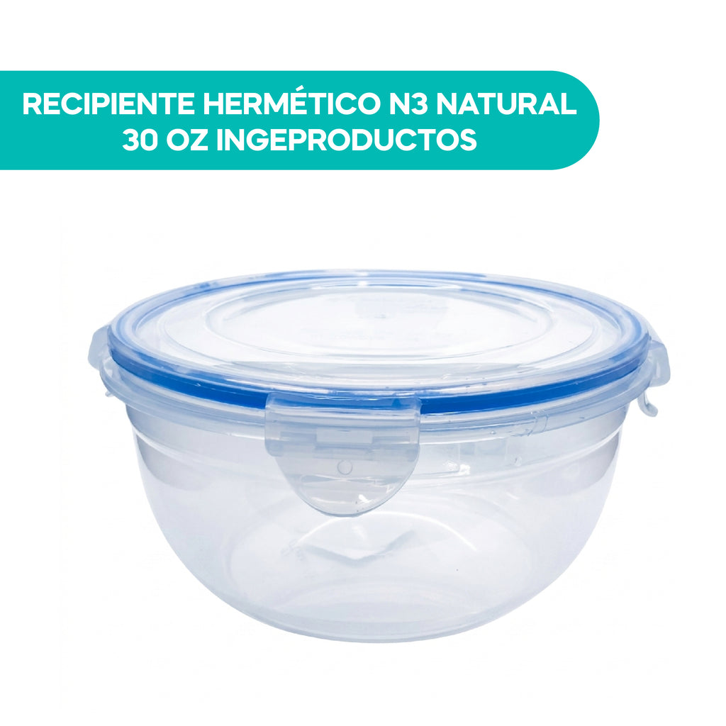 Recipiente Hermético N3 Natural 30 OZ Ingeproductos