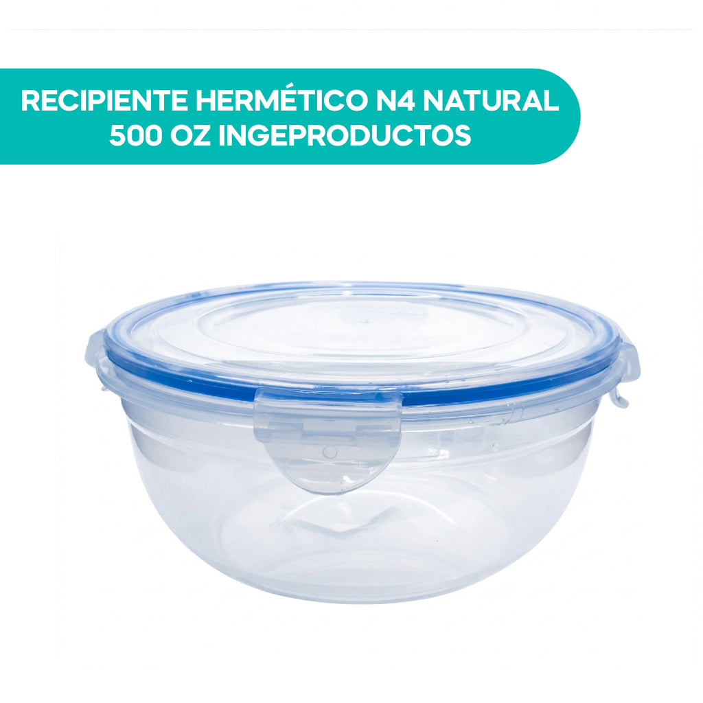 Recipiente Hermético N4 Natural 500 OZ Ingeproductos
