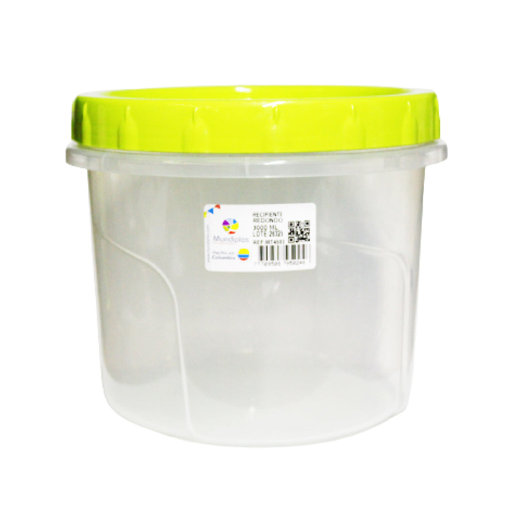 Recipiente Redondo 3000ML Limón Mundiplas