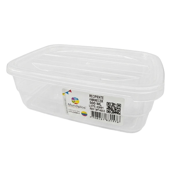 Rectangular Amanecer 500ml Transparente Mundiplas