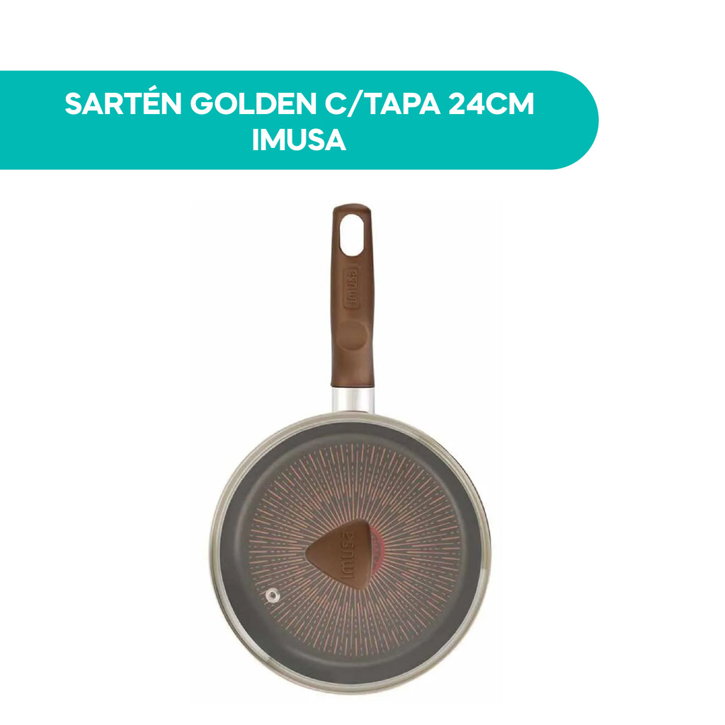 Sartén Golden C/Tapa 24CM Imusa