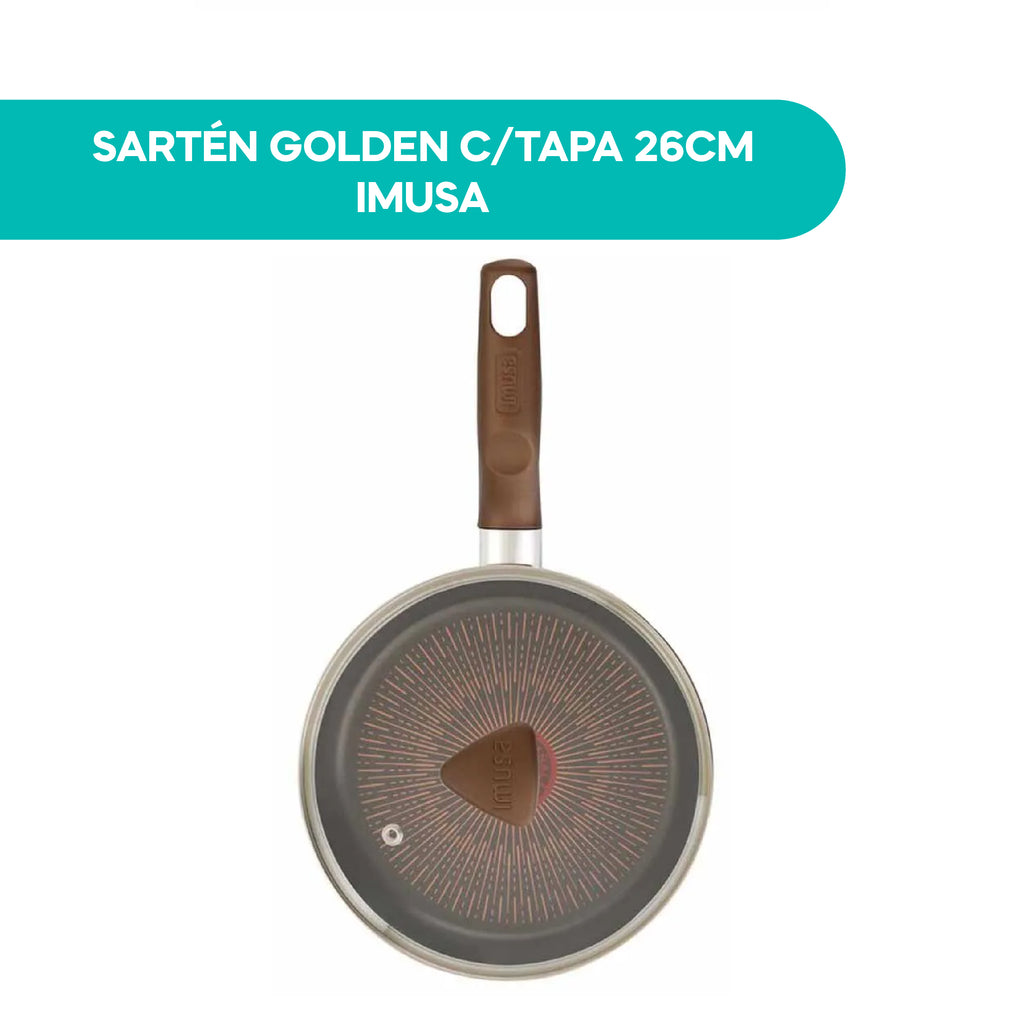 Sartén Golden C/Tapa 26CM Imusa