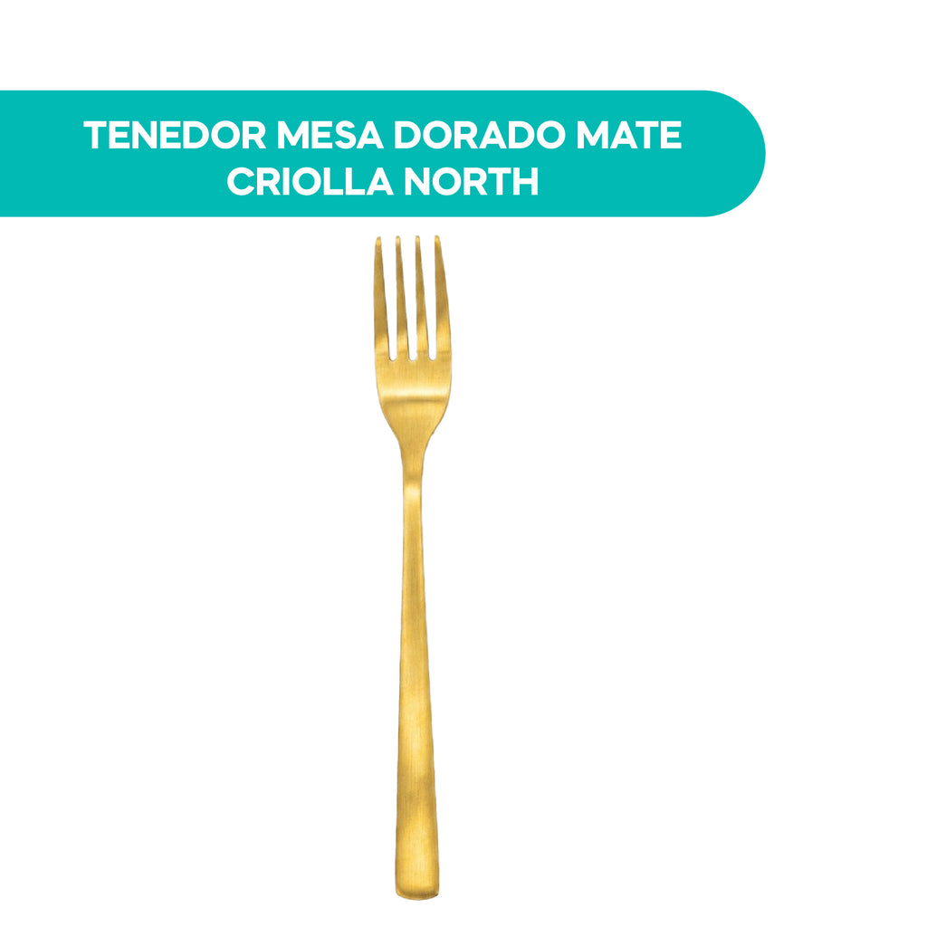 Tenedor Mesa Dorado Mate Criolla North