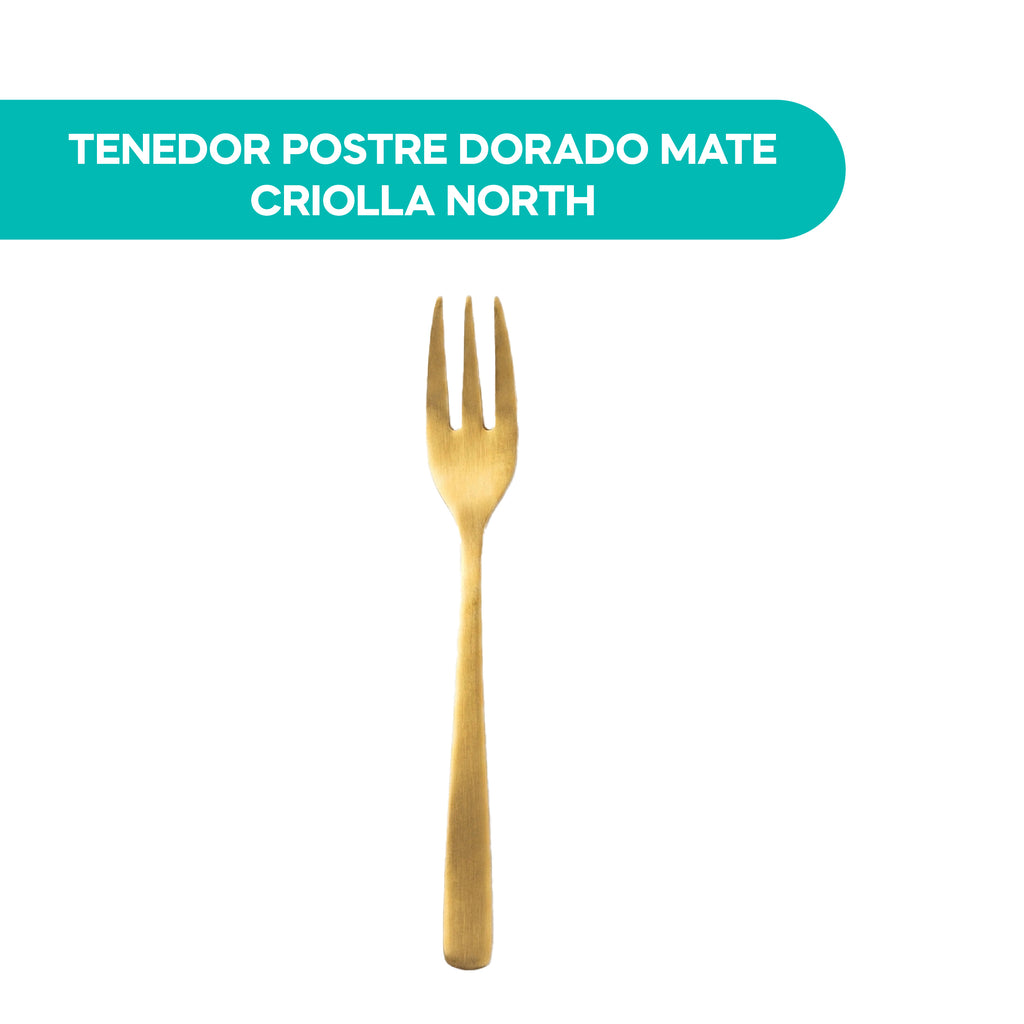 Tenedor Postre Dorado Mate Criolla North