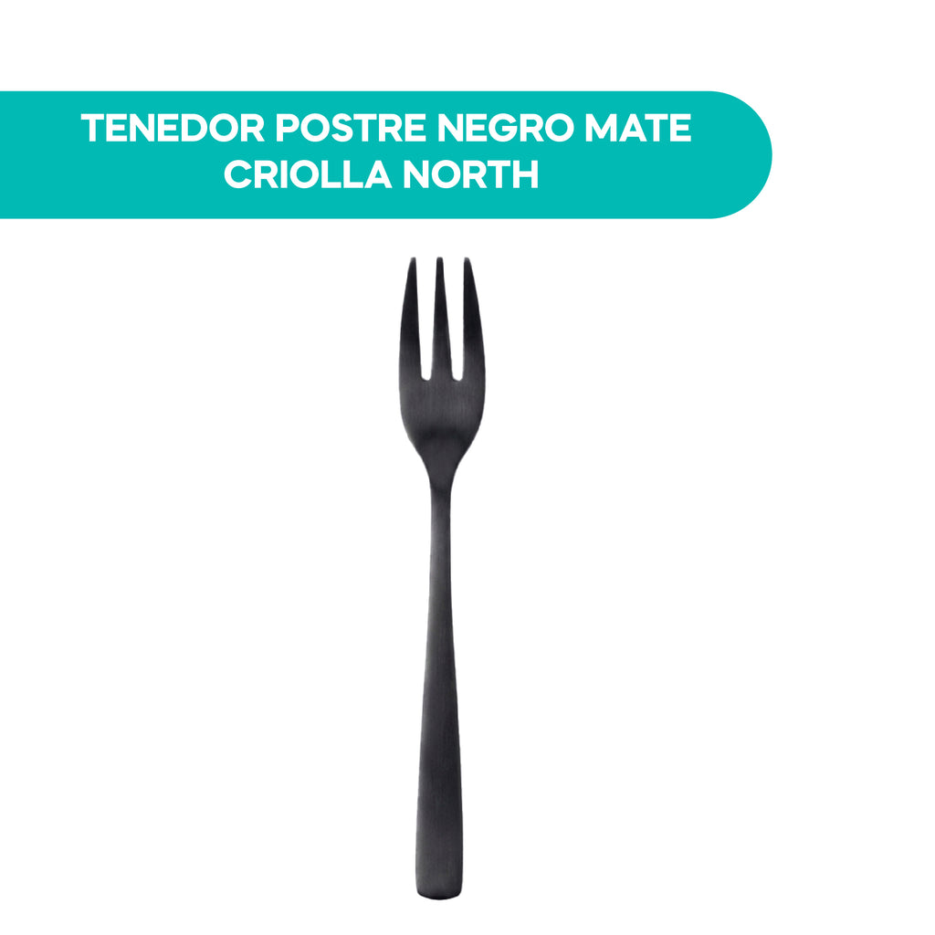 Tenedor Postre Negro Mate Criolla North
