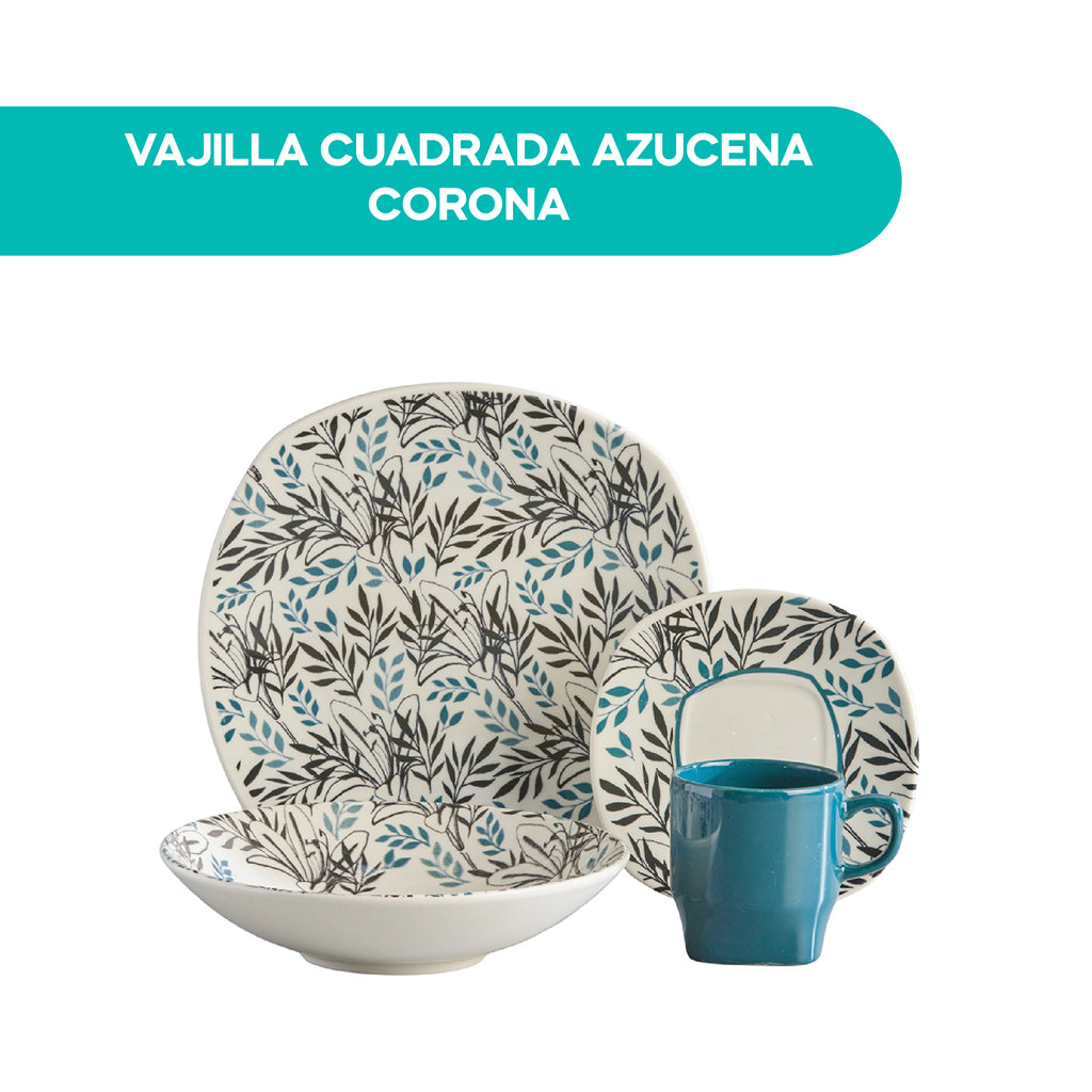 Vajilla Cuadrada Azucena Corona
