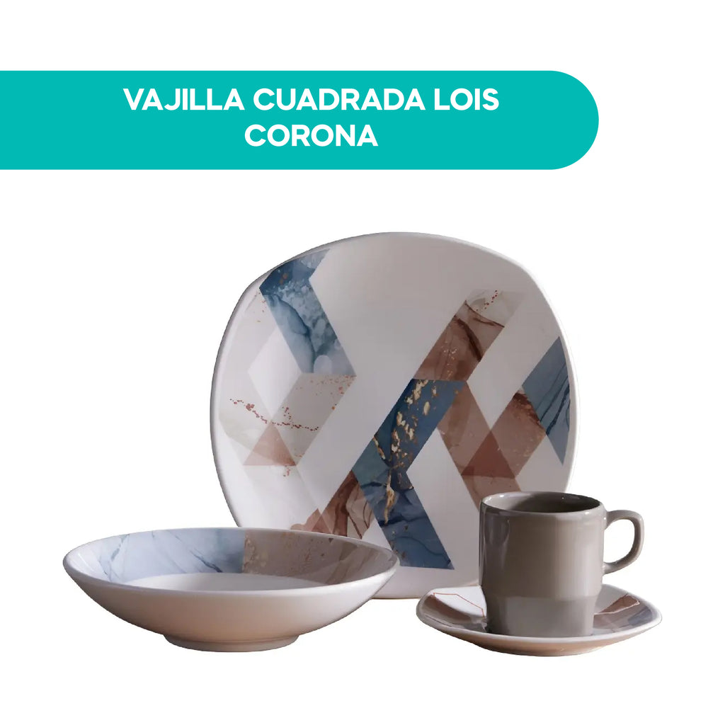 Vajilla Cuadrada Lois Corona
