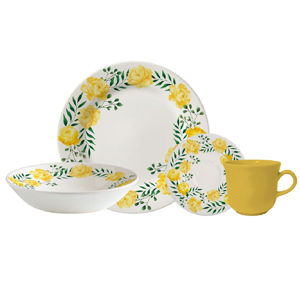 Vajilla redonda 4 puestos Corona