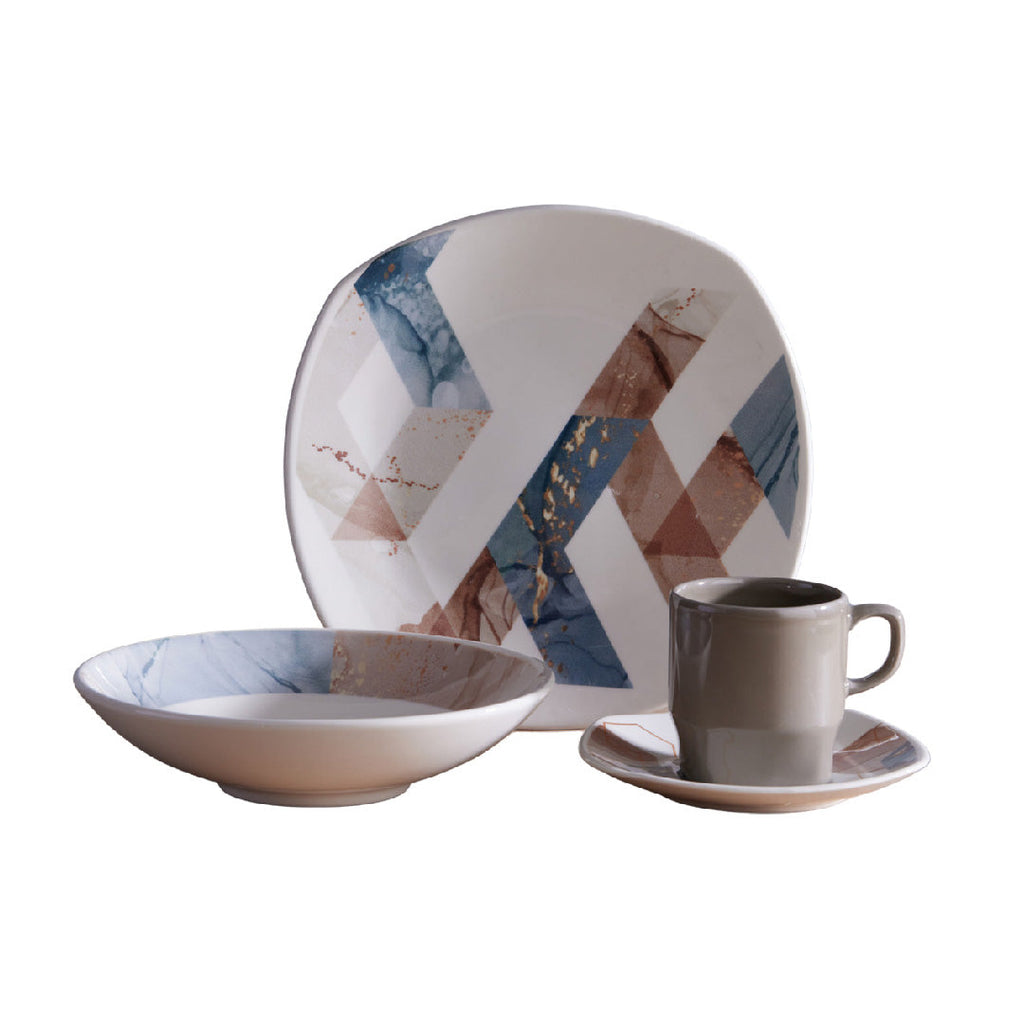 Vajilla Cuadrada 4 Puestos Corona