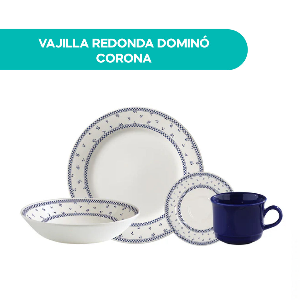 Vajilla Redonda Dominó Corona